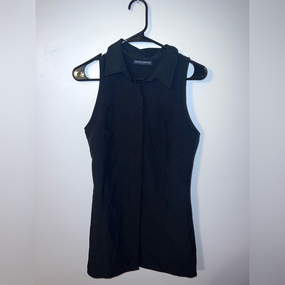 brandy melville collar button black dress